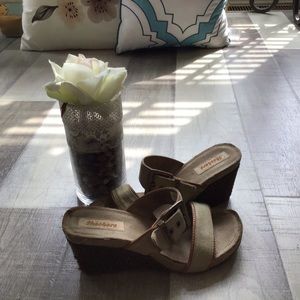 Green with Wicker Wedge heel